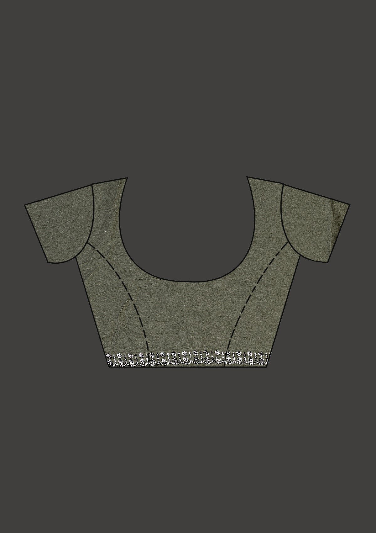 Elegant Leaf Green Satin Designer Saree with Exquisite Stonework - Image 8