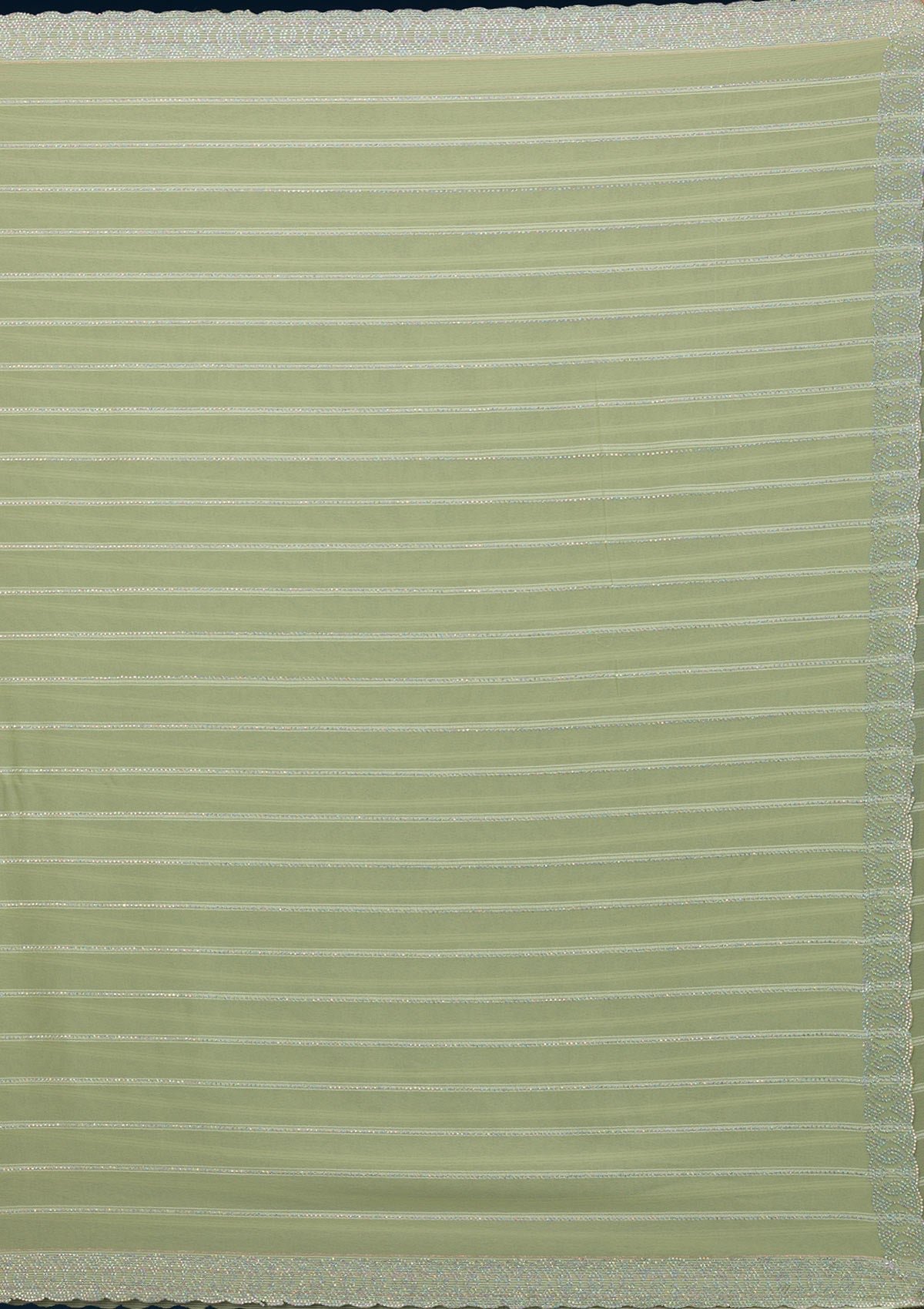 Elegant Pista Green Georgette Saree with Exquisite Stonework - Image 8
