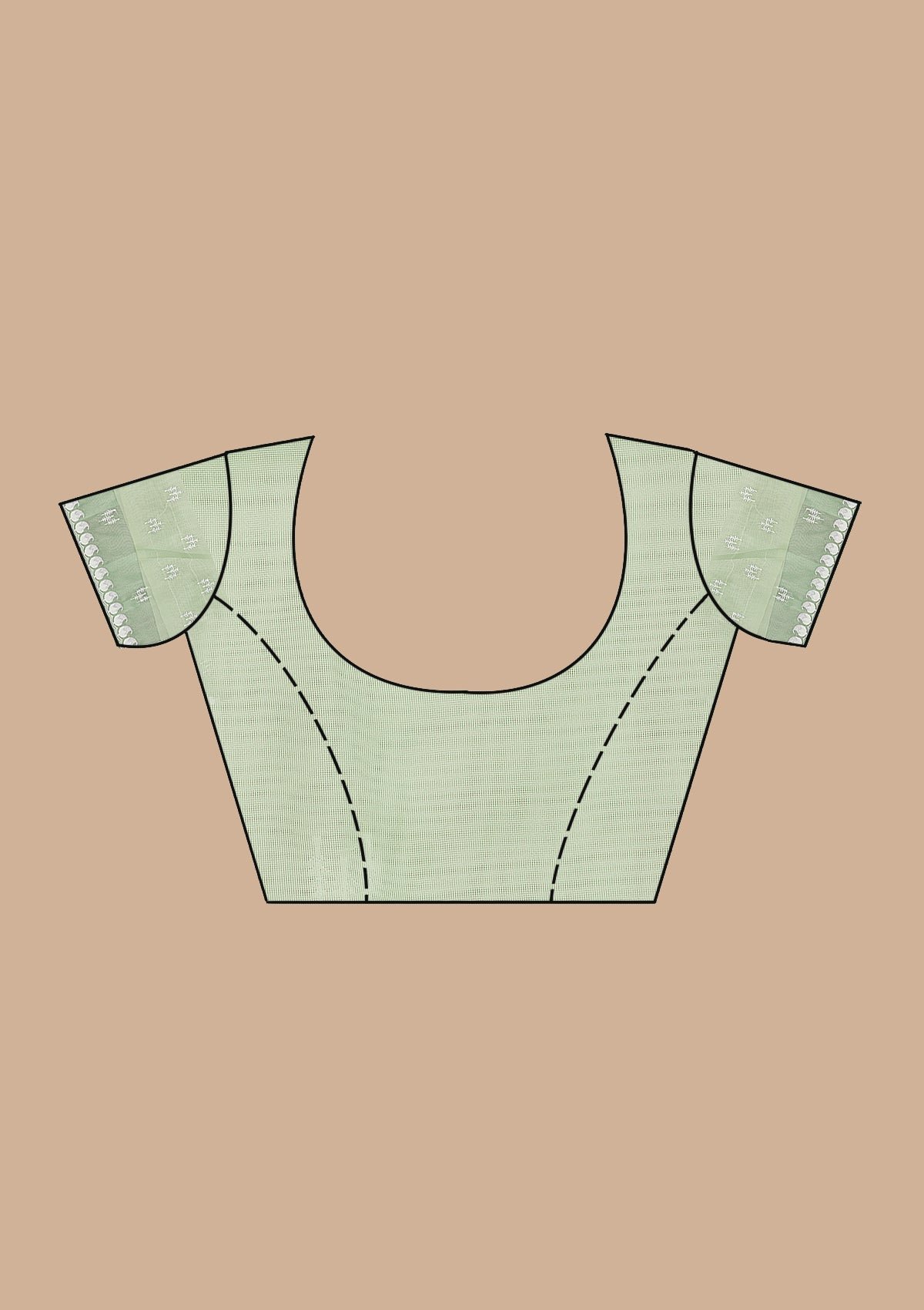 Elegant Pista Green Tissue Saree with Exquisite Zari Work - Image 9