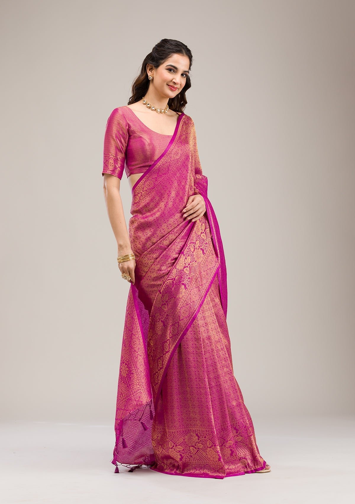 Elegant Purple Soft Silk Saree with Intricate Zari Work