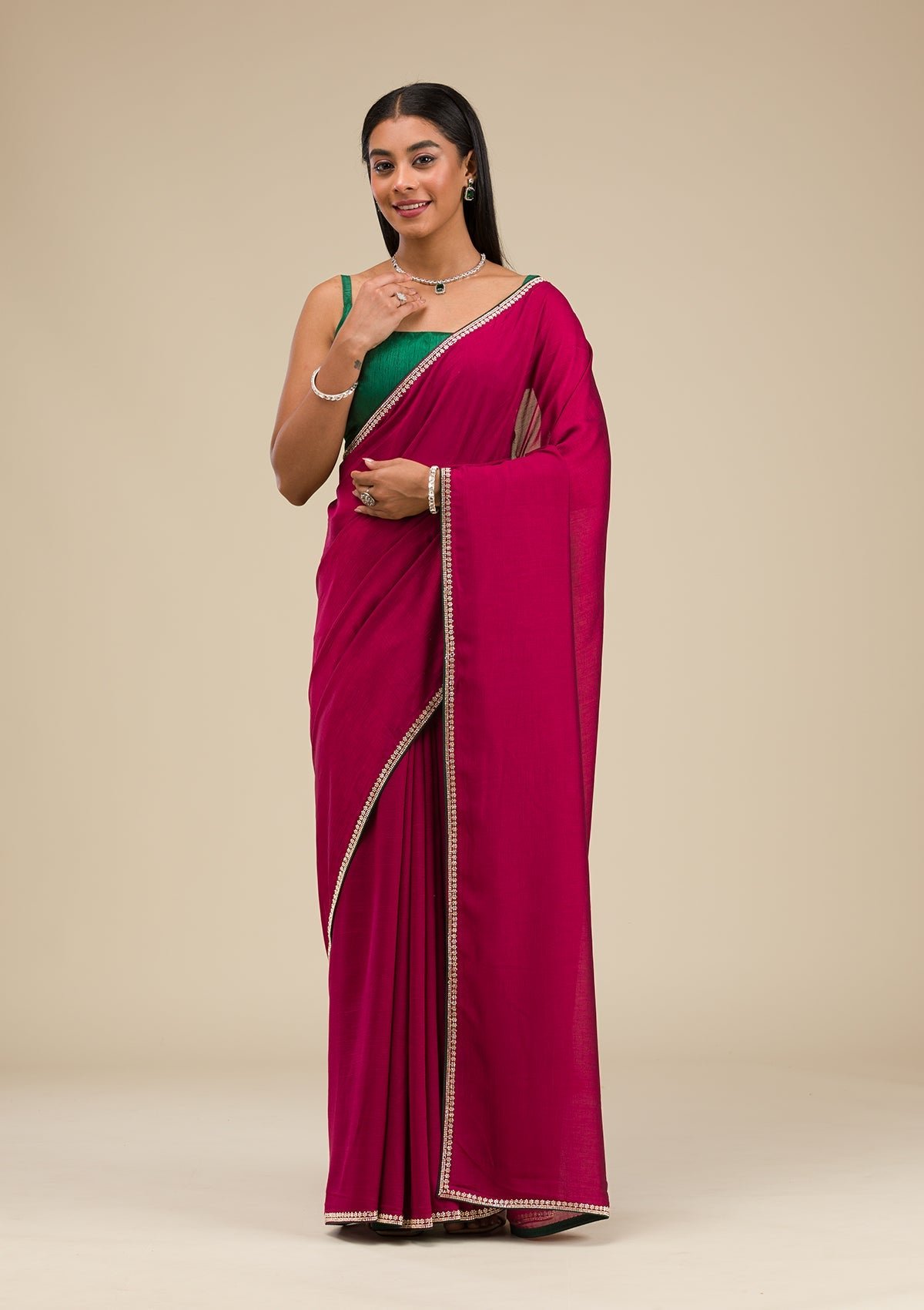 Elegant Wine Stonework Art Silk Saree
