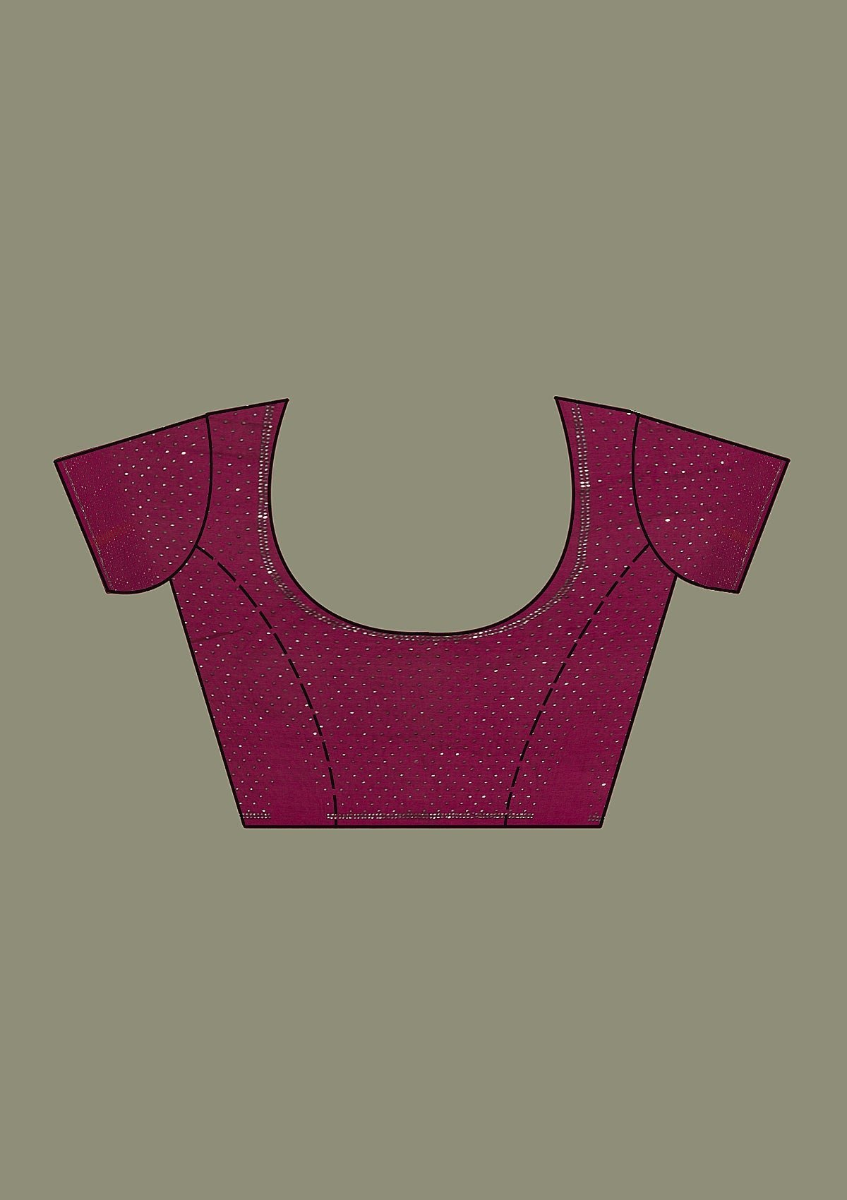 Elegant Wine Stonework Satin Designer Saree - Image 11