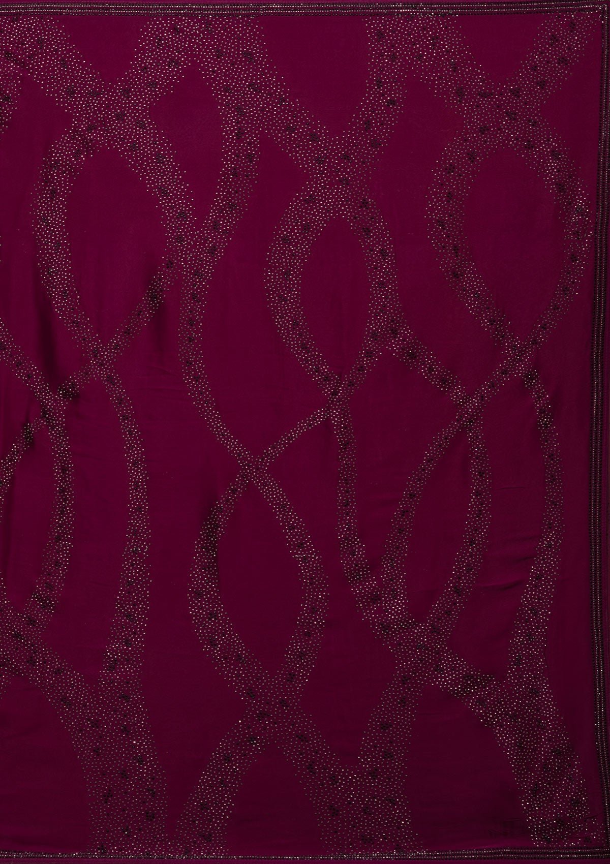 Elegant Wine Stonework Satin Designer Saree - Image 10